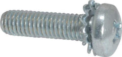 Value Collection - #10-32 UNF, 3/4" Length Under Head Phillips Drive Machine Screw - Pan Head, Grade J82 Steel, Zinc-Plated Finish, External Tooth - Industrial Tool & Supply