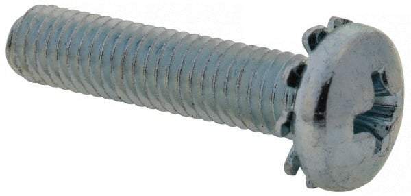 Value Collection - #10-32 UNF, 7/8" Length Under Head Phillips Drive Machine Screw - Pan Head, Grade 2 Steel, Zinc-Plated Finish, Without Washer - Industrial Tool & Supply