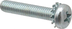 Value Collection - #10-32 UNF, 1" Length Under Head Phillips Drive Machine Screw - Pan Head, Grade J82 Steel, Zinc-Plated Finish, External Tooth - Industrial Tool & Supply