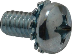 Value Collection - 1/4-20 UNC, 1/2" Length Under Head Phillips Drive Machine Screw - Pan Head, Grade J82 Steel, Zinc-Plated Finish, External Tooth - Industrial Tool & Supply