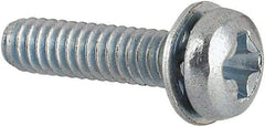 Value Collection - #2-56 UNC, 3/8" Length Under Head Phillips Drive Machine Screw - Pan Head, Grade J82 Steel, Zinc-Plated Finish, Internal Tooth - Industrial Tool & Supply