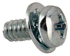 Value Collection - #4-40 UNC, 1/4" Length Under Head Phillips Drive Machine Screw - Pan Head, Grade J82 Steel, Zinc-Plated Finish, Internal Tooth - Industrial Tool & Supply