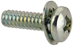 Value Collection - #4-40 UNC, 3/8" Length Under Head Phillips Drive Machine Screw - Pan Head, Grade J82 Steel, Zinc-Plated Finish, Internal Tooth - Industrial Tool & Supply