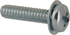 Value Collection - #4-40 UNC, 1/2" Length Under Head Phillips Drive Machine Screw - Pan Head, Grade J82 Steel, Zinc-Plated Finish, Internal Tooth - Industrial Tool & Supply