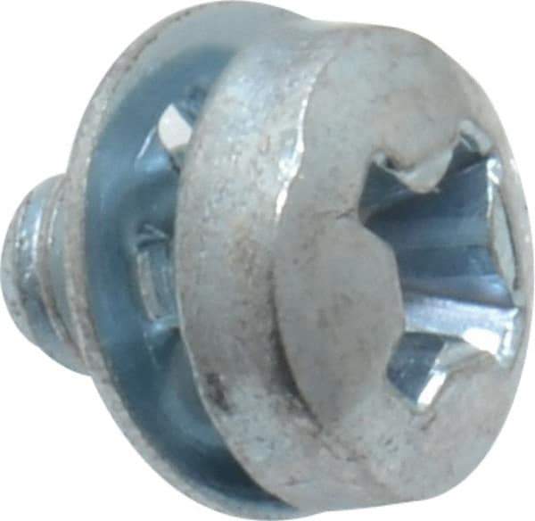 Value Collection - #6-32 UNC, 3/16" Length Under Head Phillips Drive Machine Screw - Pan Head, Grade J82 Steel, Zinc-Plated Finish, Internal Tooth - Industrial Tool & Supply