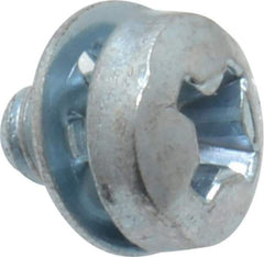 Value Collection - #6-32 UNC, 3/16" Length Under Head Phillips Drive Machine Screw - Pan Head, Grade J82 Steel, Zinc-Plated Finish, Internal Tooth - Industrial Tool & Supply