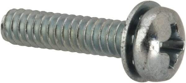 Value Collection - #6-32 UNC, 5/8" Length Under Head Phillips Drive Machine Screw - Pan Head, Grade J82 Steel, Zinc-Plated Finish, Internal Tooth - Industrial Tool & Supply