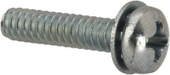 Value Collection - #6-32 UNC, 5/8" Length Under Head Phillips Drive Machine Screw - Pan Head, Grade J82 Steel, Zinc-Plated Finish, Internal Tooth - Industrial Tool & Supply