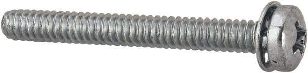 Value Collection - #6-32 UNC, 1-1/4" Length Under Head Phillips Drive Machine Screw - Pan Head, Grade J82 Steel, Zinc-Plated Finish, Internal Tooth - Industrial Tool & Supply