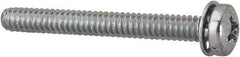 Value Collection - #6-32 UNC, 1-1/4" Length Under Head Phillips Drive Machine Screw - Pan Head, Grade J82 Steel, Zinc-Plated Finish, Internal Tooth - Industrial Tool & Supply