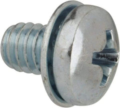 Value Collection - #8-32 UNC, 1/4" Length Under Head Phillips Drive Machine Screw - Pan Head, Grade J82 Steel, Zinc-Plated Finish, Internal Tooth - Industrial Tool & Supply