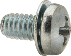 Value Collection - #8-32 UNC, 5/16" Length Under Head Phillips Drive Machine Screw - Pan Head, Grade J82 Steel, Zinc-Plated Finish, Internal Tooth - Industrial Tool & Supply
