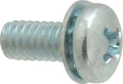 Value Collection - #8-32 UNC, 3/8" Length Under Head Phillips Drive Machine Screw - Pan Head, Grade J82 Steel, Zinc-Plated Finish, Internal Tooth - Industrial Tool & Supply