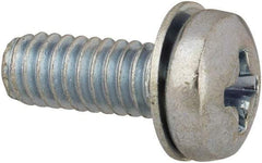 Value Collection - #8-32 UNC, 7/16" Length Under Head Phillips Drive Machine Screw - Pan Head, Grade J82 Steel, Zinc-Plated Finish, Internal Tooth - Industrial Tool & Supply