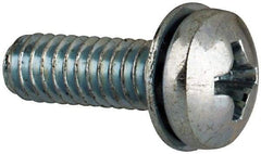 Value Collection - #8-32 UNC, 1/2" Length Under Head Phillips Drive Machine Screw - Pan Head, Grade J82 Steel, Zinc-Plated Finish, Internal Tooth - Industrial Tool & Supply