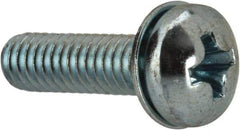 Value Collection - #8-32 UNC, 5/8" Length Under Head Phillips Drive Machine Screw - Pan Head, Grade J82 Steel, Zinc-Plated Finish, Internal Tooth - Industrial Tool & Supply