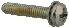 Value Collection - #8-32 UNC, 7/8" Length Under Head Phillips Drive Machine Screw - Pan Head, Grade J82 Steel, Zinc-Plated Finish, Internal Tooth - Industrial Tool & Supply