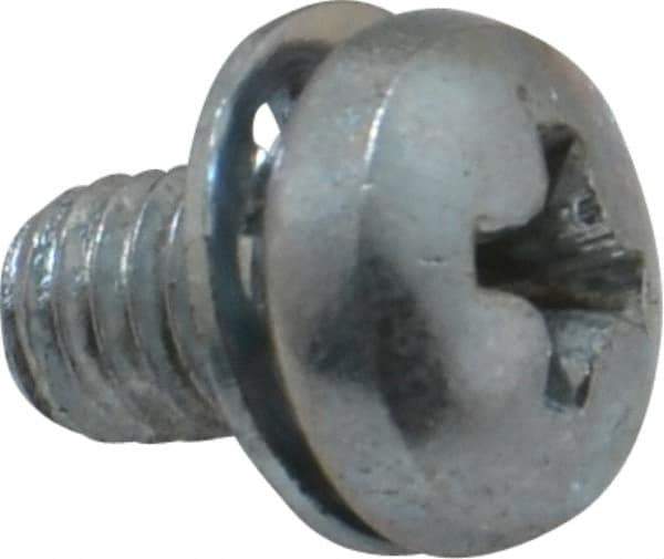 Value Collection - #10-32 UNF, 5/16" Length Under Head Phillips Drive Machine Screw - Pan Head, Grade J82 Steel, Zinc-Plated Finish, Internal Tooth - Industrial Tool & Supply
