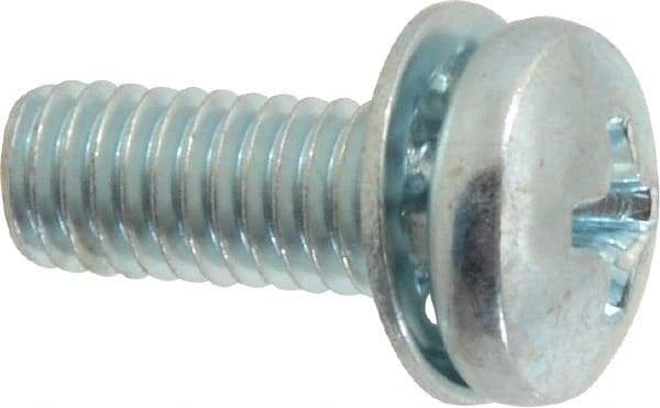 Value Collection - #10-32 UNF, 1/2" Length Under Head Phillips Drive Machine Screw - Pan Head, Grade J82 Steel, Zinc-Plated Finish, Internal Tooth - Industrial Tool & Supply