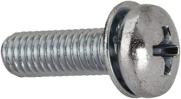 Value Collection - #10-32 UNF, 5/8" Length Under Head Phillips Drive Machine Screw - Pan Head, Grade J82 Steel, Zinc-Plated Finish, Internal Tooth - Industrial Tool & Supply