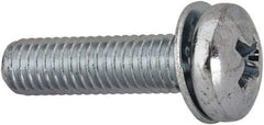 Value Collection - #10-32 UNF, 3/4" Length Under Head Phillips Drive Machine Screw - Pan Head, Grade J82 Steel, Zinc-Plated Finish, Internal Tooth - Industrial Tool & Supply