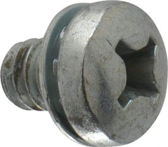 Value Collection - 1/4-20 UNC, 3/8" Length Under Head Phillips Drive Machine Screw - Pan Head, Grade J82 Steel, Zinc-Plated Finish, Internal Tooth - Industrial Tool & Supply
