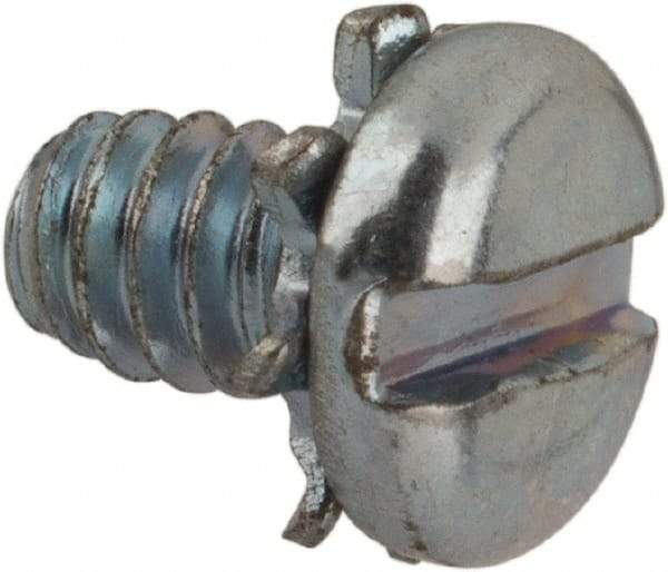 Value Collection - #4-40 UNC, 3/16" Length Under Head Slotted Drive Machine Screw - Pan Head, Grade J82 Steel, Zinc-Plated Finish, External Tooth - Industrial Tool & Supply
