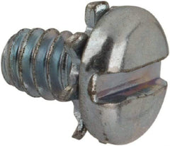 Value Collection - #4-40 UNC, 3/16" Length Under Head Slotted Drive Machine Screw - Pan Head, Grade J82 Steel, Zinc-Plated Finish, External Tooth - Industrial Tool & Supply