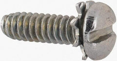 Value Collection - #4-40 UNC, 3/8" Length Under Head Slotted Drive Machine Screw - Pan Head, Grade J82 Steel, Zinc-Plated Finish, External Tooth - Industrial Tool & Supply