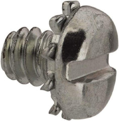 Value Collection - #6-32 UNC, 3/16" Length Under Head Slotted Drive Machine Screw - Pan Head, Grade J82 Steel, Zinc-Plated Finish, External Tooth - Industrial Tool & Supply