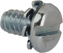 Value Collection - #6-32 UNC, 1/4" Length Under Head Slotted Drive Machine Screw - Pan Head, Grade J82 Steel, Zinc-Plated Finish, External Tooth - Industrial Tool & Supply