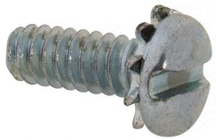 Value Collection - #6-32 UNC, 3/8" Length Under Head Slotted Drive Machine Screw - Pan Head, Grade J82 Steel, Zinc-Plated Finish, External Tooth - Industrial Tool & Supply