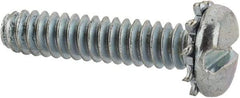 Value Collection - #6-32 UNC, 5/8" Length Under Head Slotted Drive Machine Screw - Pan Head, Grade J82 Steel, Zinc-Plated Finish, External Tooth - Industrial Tool & Supply