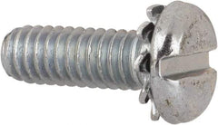 Value Collection - #8-32 UNC, 1/2" Length Under Head Slotted Drive Machine Screw - Pan Head, Grade J82 Steel, Zinc-Plated Finish, External Tooth - Industrial Tool & Supply