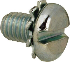 Value Collection - #10-32 UNF, 5/16" Length Under Head Slotted Drive Machine Screw - Pan Head, Grade J82 Steel, Zinc-Plated Finish, External Tooth - Industrial Tool & Supply