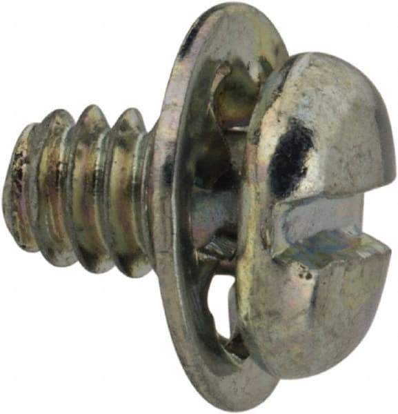 Value Collection - #4-40 UNC, 3/16" Length Under Head Slotted Drive Machine Screw - Pan Head, Grade J82 Steel, Zinc-Plated Finish, Internal Tooth - Industrial Tool & Supply