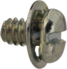 Value Collection - #4-40 UNC, 3/16" Length Under Head Slotted Drive Machine Screw - Pan Head, Grade J82 Steel, Zinc-Plated Finish, Internal Tooth - Industrial Tool & Supply