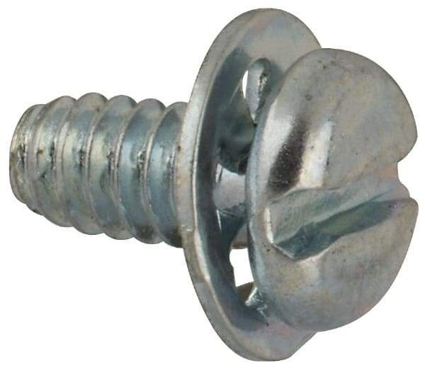 Value Collection - #4-40 UNC, 1/4" Length Under Head Slotted Drive Machine Screw - Pan Head, Grade J82 Steel, Zinc-Plated Finish, Internal Tooth - Industrial Tool & Supply