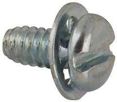 Value Collection - #4-40 UNC, 1/4" Length Under Head Slotted Drive Machine Screw - Pan Head, Grade J82 Steel, Zinc-Plated Finish, Internal Tooth - Industrial Tool & Supply