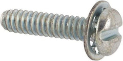Value Collection - #4-40 UNC, 1/2" Length Under Head Slotted Drive Machine Screw - Pan Head, Grade J82 Steel, Zinc-Plated Finish, Internal Tooth - Industrial Tool & Supply