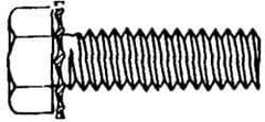 Value Collection - #8-32 UNC, 3/8" Length Under Head Hex Drive Machine Screw - Hex Head, Grade J82 Steel, Zinc-Plated Finish, External Tooth - Industrial Tool & Supply