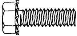 Value Collection - #10-24 UNC, 3/8" Length Under Head Hex Drive Machine Screw - Hex Head, Grade J82 Steel, Zinc-Plated Finish, External Tooth - Industrial Tool & Supply