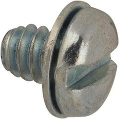 Value Collection - #6-32 UNC, 3/16" Length Under Head Slotted Drive Machine Screw - Pan Head, Grade J82 Steel, Zinc-Plated Finish, Internal Tooth - Industrial Tool & Supply