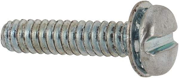 Value Collection - #6-32 UNC, 5/8" Length Under Head Slotted Drive Machine Screw - Pan Head, Grade J82 Steel, Zinc-Plated Finish, Internal Tooth - Industrial Tool & Supply