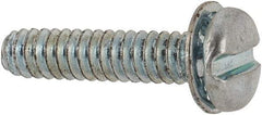 Value Collection - #6-32 UNC, 5/8" Length Under Head Slotted Drive Machine Screw - Pan Head, Grade J82 Steel, Zinc-Plated Finish, Internal Tooth - Industrial Tool & Supply
