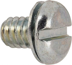 Value Collection - 1/4-20 UNC, 3/8" Length Under Head Slotted Drive Machine Screw - Pan Head, Grade J82 Steel, Zinc-Plated Finish, Internal Tooth - Industrial Tool & Supply