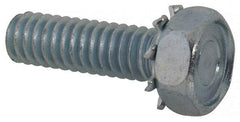 Value Collection - 1/4-20 UNC, 7/8" Length Under Head Hex Drive Machine Screw - Hex Head, Grade J82 Steel, Zinc-Plated Finish, External Tooth - Industrial Tool & Supply