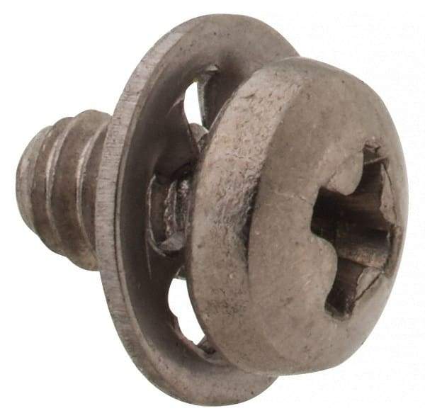 Value Collection - #4-40 UNC, 3/16" Length Under Head Phillips Drive Machine Screw - Pan Head, Grade 18-8 Stainless Steel, Internal Tooth - Industrial Tool & Supply