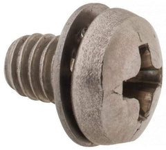 Value Collection - #8-32 UNC, 1/4" Length Under Head Phillips Drive Machine Screw - Pan Head, Grade 18-8 Stainless Steel, Internal Tooth - Industrial Tool & Supply