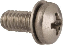 Value Collection - #8-32 UNC, 3/8" Length Under Head Phillips Drive Machine Screw - Pan Head, Grade 18-8 Stainless Steel, Internal Tooth - Industrial Tool & Supply